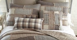 Donna Sharp Smoky Cobblestone Rag Quilted Country Farmhouse Rustic Shams (2) - £72.93 GBP