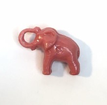 Vintage Salmon Pink Miniature Elephant Toy Diorama Plastic Less than 1&quot; - £5.49 GBP