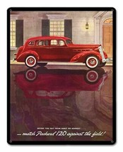 1936 Red Packard Advertisement Metal Sign - £23.49 GBP