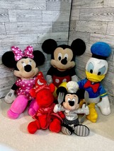 Disney Plush Characters Mickey Minnie Donald Duck Plush Stuff Animals Lot Of 5 - £11.98 GBP