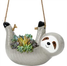 Toparad Sloth Ceramic Planter Pot, Indoor Succulent Pot Planter Modern F... - $31.97