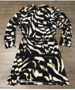 Calvin Klein Henley Animal Print Dress Tassel Chain Belt Long Sleeve- Wo... - £43.59 GBP