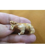 (Y-BUL-6) red white Bull steer cow SOAPSTONE carving figurine STONE farm... - €7,40 EUR