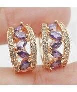 2.10 Ct Marquise Cut Simulated Amethyst Earring Gold Plated 925 Silver - €81,37 EUR