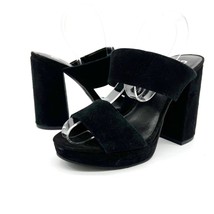 BP Womens 5.5 Kelly Chunky Strappy Platform Sandal Suede Leather Black Party - £15.21 GBP