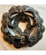 EUC Nordic Ware Wreath Bundt Cake Pan Bow Pine Cone Holly Holiday Cast A... - $48.08 CAD
