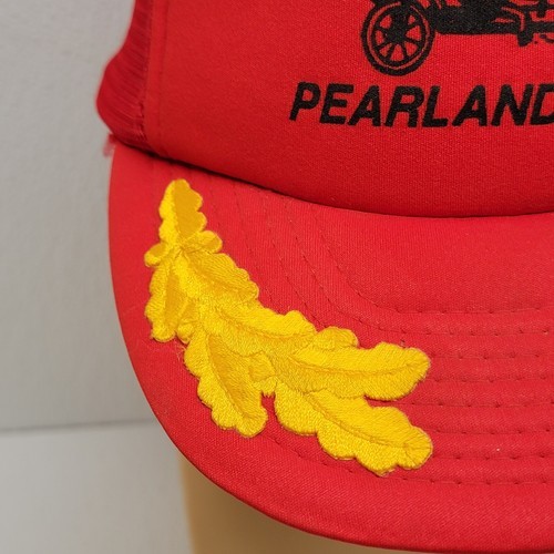 Vintage Pearland Texas Foam Trucker Red Snapback Hat Cap Scrambled Eggs Item image 3