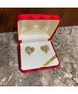 Vintage Genuine Crystal Rhinestone Heart Earrings From Roman Inc - $14.99
