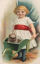 13644.Decor Poster print.Room Wall art design.Lovely victorian girl with pet cat - £13.05 GBP+
