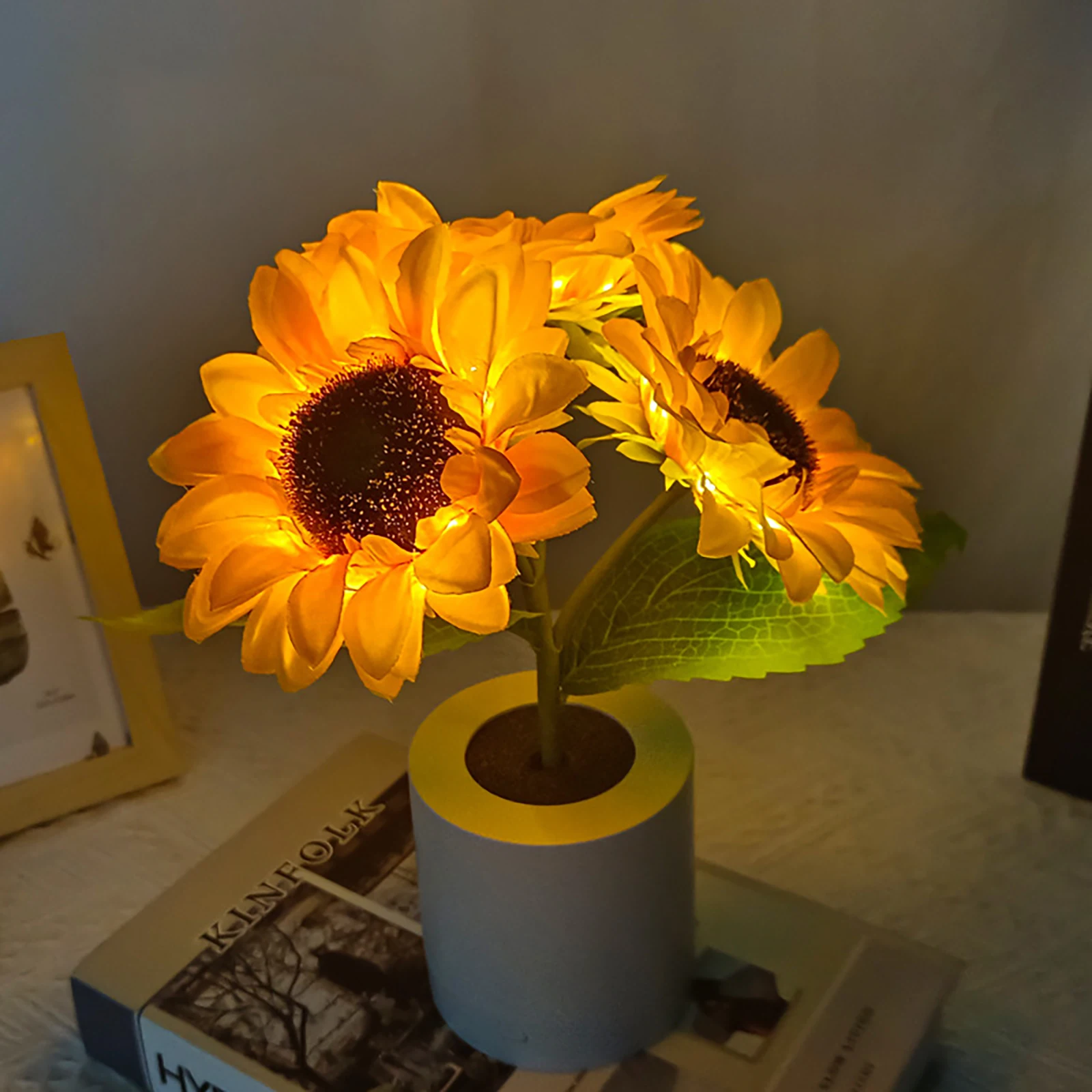 LED Sunflowers Night Light Artificial Flower Table Lamp Atmosphere Lamp Flower - $32.12