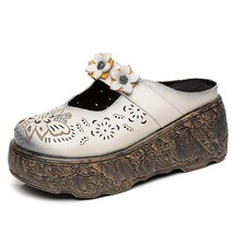 CEYANEAO Original Retro Sandals Summer Genuine Leather Handmade Shoes Slides Tho - £124.39 GBP