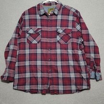 Anchorage Expedition Men&#39;s Shirt 2XL XXL Red Flannel Plaid Long Sleeve Button Up - £18.69 GBP