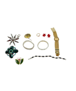Vintage Jewelry Small LOT Bracelet Watch Brooch Ring Earring - $374.89 MXN