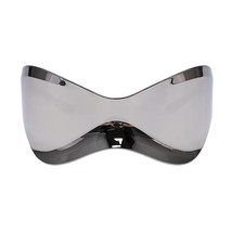 Oversized  Y2K gles Goggle New Women Men  Silver Futuristic  Gles Female Rimless - £83.56 GBP