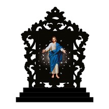 Wood Jesus Crist Showpiece, 10x12x1 Cm, Multicolour Best Quality Free Shipping . - £20.08 GBP