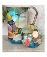 Pure Copper Multicolor Stone Pebble Printed Lacquer Coated Jugs Pitchers... - €38,12 EUR
