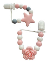 ❤  Alvababy Baby Silicone Pacifier Clip and Teether Holder Set Pink 2 Pi... - £12.44 GBP