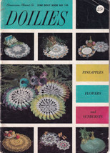 Vtg Doilies Crochet Pineapples Flowers Sunbursts Patterns Star Book No 145  - $10.00