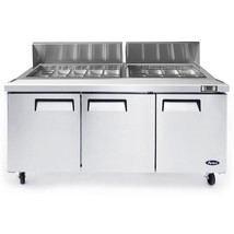 Atosa MSF8304GR 72&quot; 3 Section 18 Pans Top Sandwich Prep Table,  Free Liftgate - £2,650.17 GBP