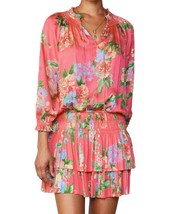 Current Air aurelie pleated floral mini dress in BRIGHT PINK - size XS - £44.63 GBP