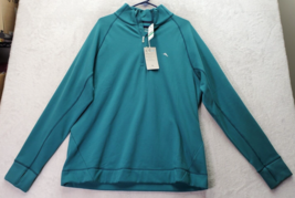 Tommy Bahama Sweatshirt Men&#39;s Large Green Fleece Lined Long Sleeve Quarter Zip - £29.62 GBP
