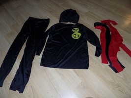 Boys Size Medium 8-10 Rubie&#39;s Black Ninja Halloween Costume Yellow Cobra New - £13.58 GBP