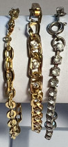 Bracelets/Anklet Three Gold/Silver Tone chains Various Types Closures 7 Inches - £9.08 GBP