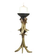 Rustic Deer Stag Entwined Antlers Candle Holder Stand 14&quot; Tall Home Cand... - €43,26 EUR