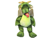 BUILD A BEAR GREEN DRAGON FIRE BREATHING WITH GOLD WINGS STUFFED ANIMAL ... - $11.34
