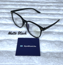 Retro Blue Light Glasses in Matte Black Color Bluelight Blocking by ByeB... - £9.50 GBP
