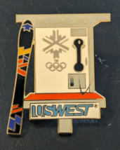 USWEST Skis Leaning on a Pay Phone - Salt Lake 2002 Olympic Lapel/Hat Pin Badge - £19.46 GBP