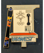 USWEST Skis Leaning on a Pay Phone - Salt Lake 2002 Olympic Lapel/Hat Pi... - £19.46 GBP