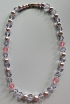 Vtg Unsigned Avon 22&quot; Icy Pastels Faux Pearls &amp; Faceted Lucite Bead Necklace /29 - £13.58 GBP