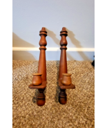 VINTAGE WOODEN WALL CANDLE HOLDERS SET OF 2 APPROX 15.5&quot; X 2&quot; - $25.00