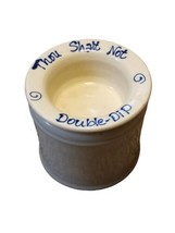 Vtg Hot Fresco Pottery 2 PC Dip Cooler Warmer Tan Thou Shalt Not Double-Dip USA - £11.92 GBP