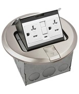 Pop-Up Floor Box Kit, 6&quot; Dia. x 3&quot; H, 20A GFCI Tamper-Resistant Receptacle - $129.09 CAD