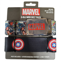 Captain America Marvel Retro Logo 2-in-1 Web Belt Pack Multi-Color - £23.43 GBP