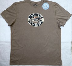 Life is Good Men`s Sleep T Shirt Enjoy Ride Motorcycle Semi Fitted Taupe Top New - £15.95 GBP