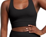 Hanes black longline cotton racerback sports stretch comfort bra women&#39;s... - £13.30 GBP