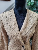Kasper Women&#39;s Tan Rayon Single Breasted Long Sleeve Casual Jacket Blazer Size 6 - £46.86 GBP