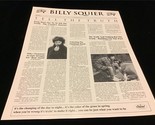 Press Kit Release Double Sided Sheet Billy Squier “Newsletter” - $10.00