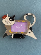 Small  Metal  Cat Picture Frame  . Glass Front. Fits Small Picture 3x2 I... - $12.00