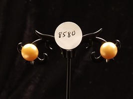 Vintage or Antique Screw on Faux Pearl  Button Earrings - $15.99