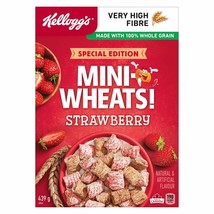 3 X Kellogg's Mini-Wheats Strawberry Cereal 439g /15.5 oz Each -Free Shipping - $35.80