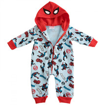 Spider-Man Comic Poses Infant Hooded Fleece Coveralls Multi-Color - $23.98