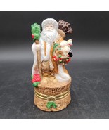 Dillards Trimmings Natural Santa w/Gifts Christmas Holiday Hinged Trinke... - $14.84