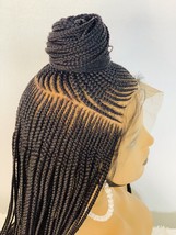 Updo Braided Wig For Black Women, Braided, Box Braids, Human Hair, Synth... - $158.40
