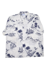 Vintage Kai Nani Hawaiian Shirt Mens 2XL Hawaii Map Print Short Sleeve B... - £19.26 GBP