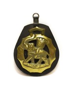 Vintage Large Brass Horse Saddle Harness Bridle Elephant Medallion Badge - £35.00 GBP