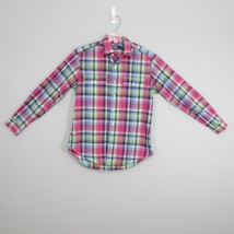 Polo Ralph Lauren Men&#39;s Button Front Shirt Long Sleeve Pink Green Plaid ... - £13.57 GBP